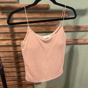 Spaghetti strap tank with built in bra